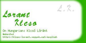 lorant klcso business card